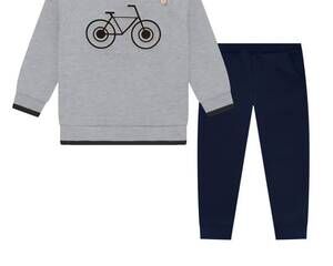 NEW MILON kid's embossed bicycle 2pc set in grey